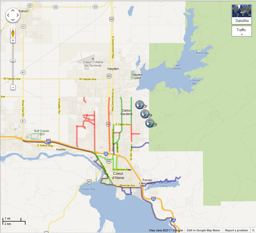 Google Bike Map showing bike routes in the area. Opens larger, interactive map in new tab.